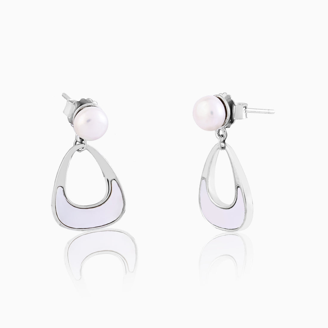 925 silver mother of pearl dangle earrings