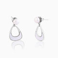 Sterling silver white shell drop earrings
