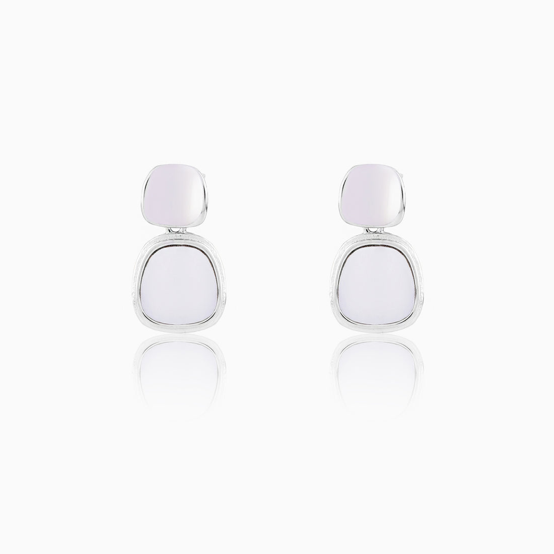 ⚪ Contemporary 925 Silver Statement Drop Earrings