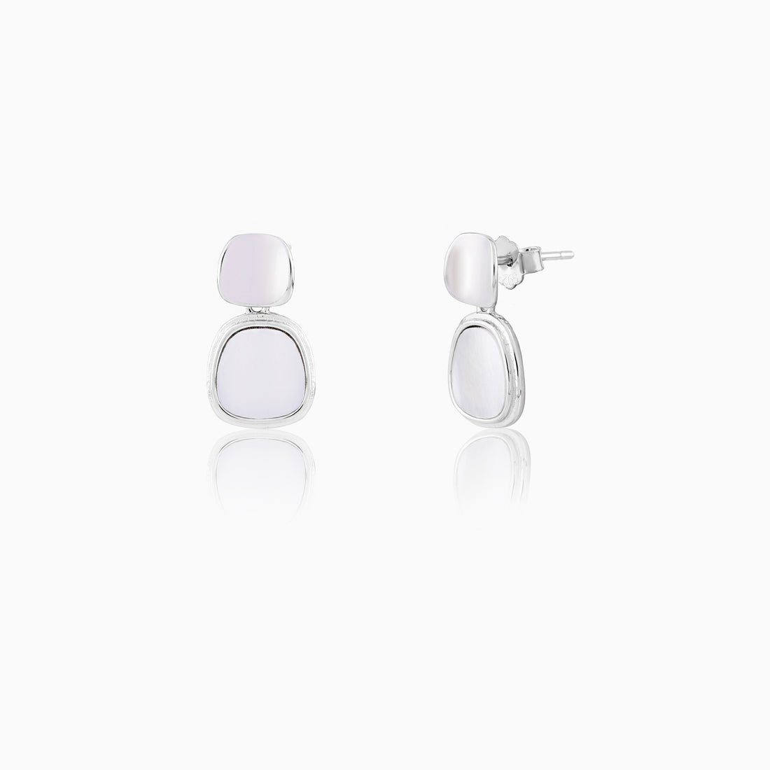 925 silver statement drop earrings with mother of pearl