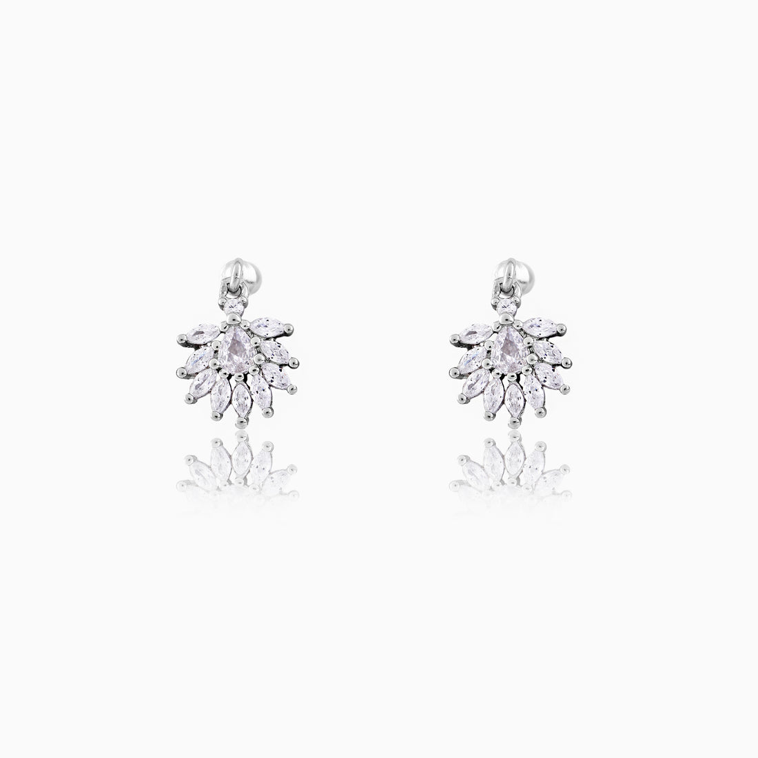 925 silver floral cluster bugadi earrings view