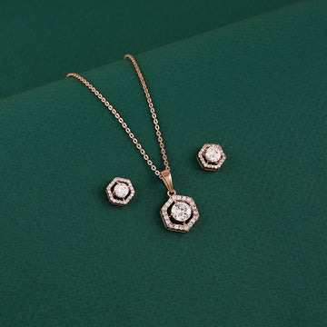 Elegant Hexagon CZ Jewellery Set ✨ Crafted in 925 Silver