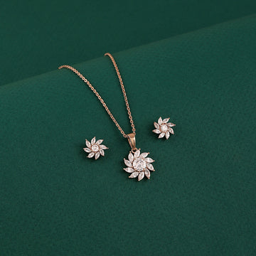 Floral Bloom CZ Pendant Set ✨ | 925 Silver