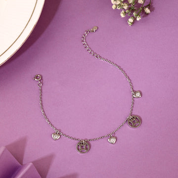✨ Heart & Harmony Charm Bracelet in 925 Silver