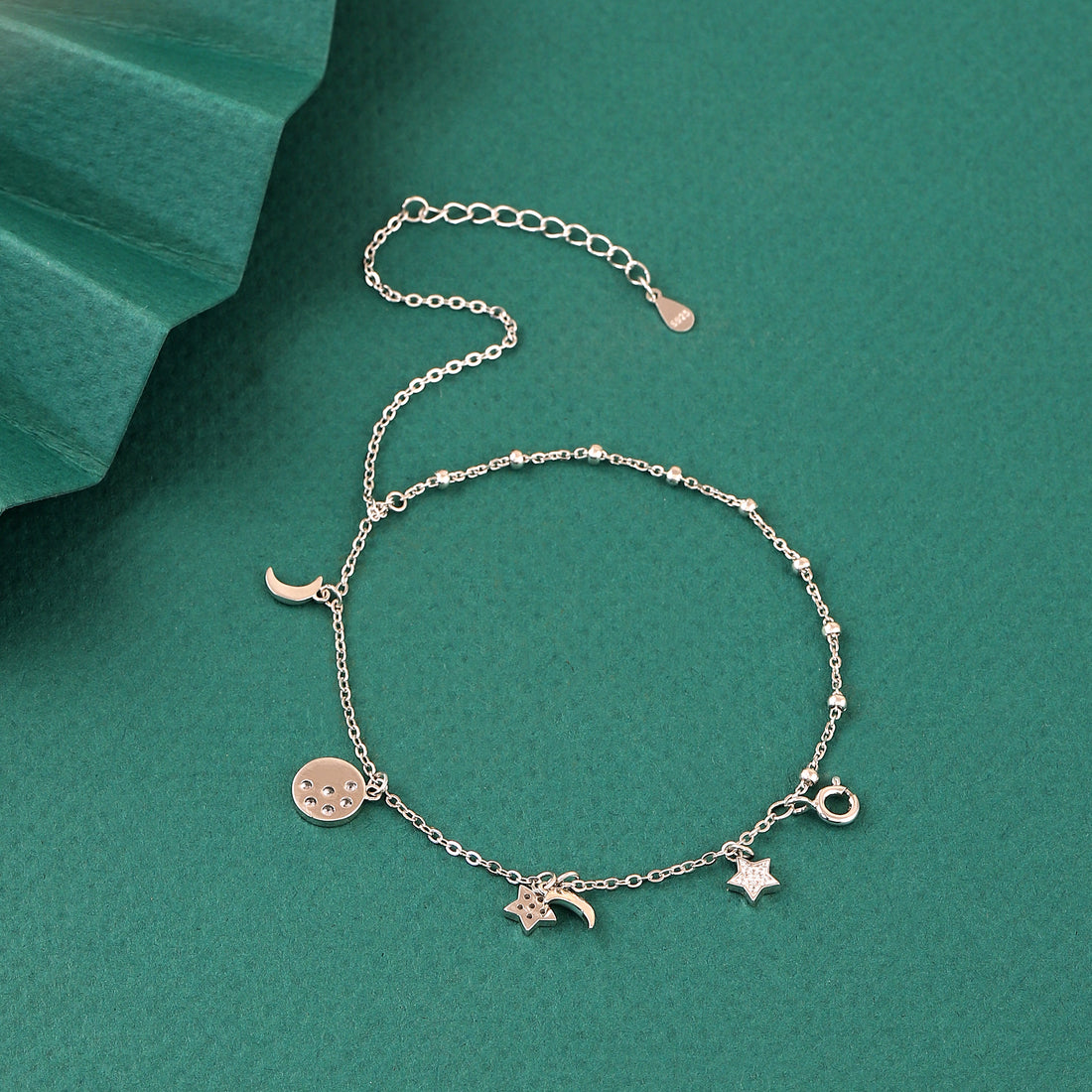 ✨ Celestial Moonlight Charm Bracelet in 925 Silver