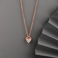 Crown style 925 silver rose gold heart pendant necklace with accent stones