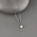 Heart shape solitaire pendant necklace in 925 silver with sparkling center stone