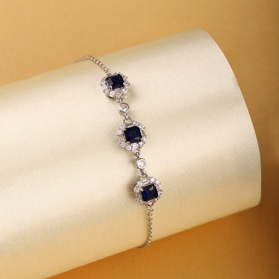 ✨ The Radiant Trio Halo Bracelet Collection in 925 Silver