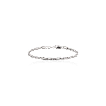 Classic twisted rope 925 silver bangle with polished finish.
