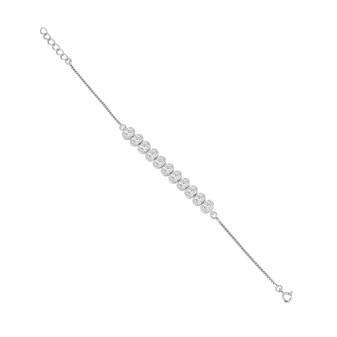 ✨ Shimmering Oval-Cut Celestial Bracelet in 925 Silver