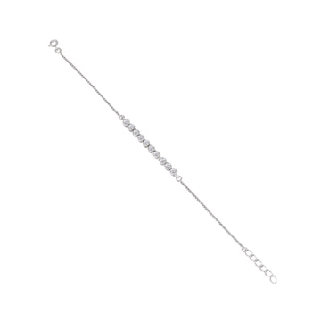 925 silver minimalist bracelet with delicate box chain and round cut stones