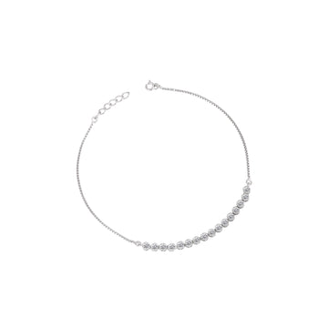 Sterling silver tennis line anklets set