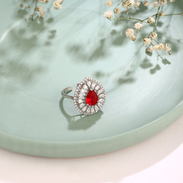 ✨ 925 Silver The Majestic Teardrop Halo Ring Collection