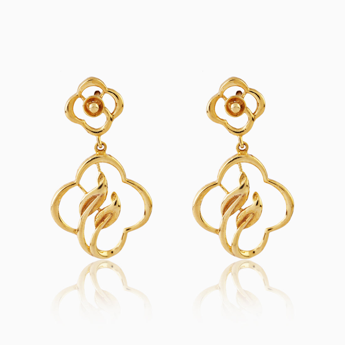 Golden Bloom Petal Earrings – 92.5 Sterling Silver
