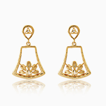 Golden Lotus Bloom Earrings – 92.5 Sterling Silver