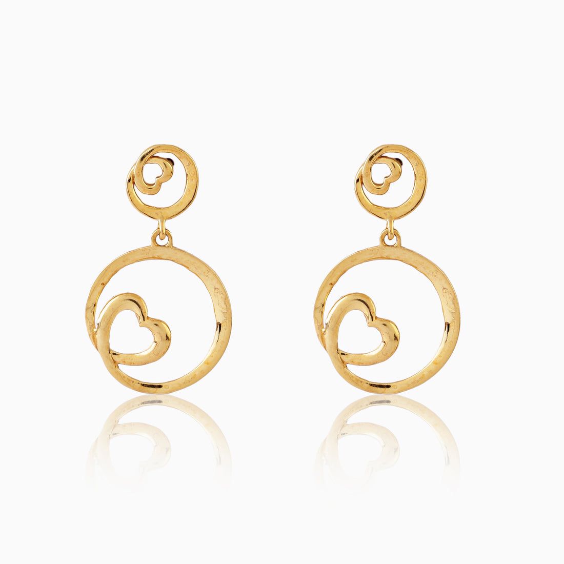 Golden Heart Swirl Earrings – 92.5 Sterling Silver