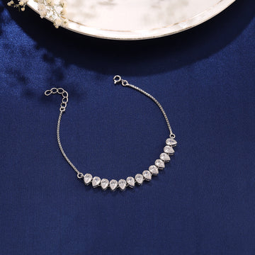 ✨ Divine Pear-Cut Teardrop Bracelet in 925 Silver