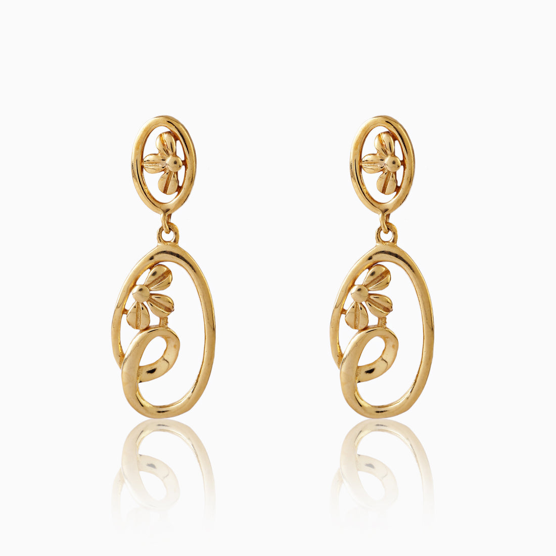 Golden Blossom Drop Earrings – 92.5 Sterling Silver