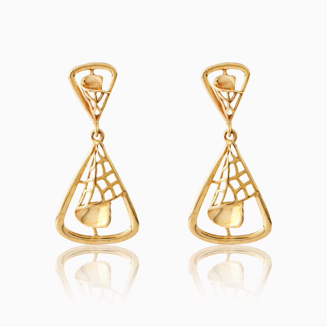 Golden Net Drop Earrings – 92.5 Sterling Silver