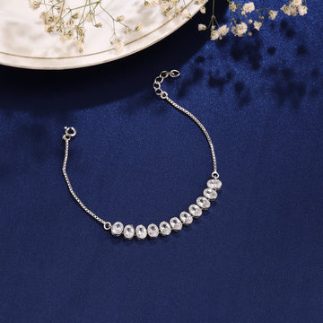 ✨ Shimmering Oval-Cut Celestial Bracelet in 925 Silver
