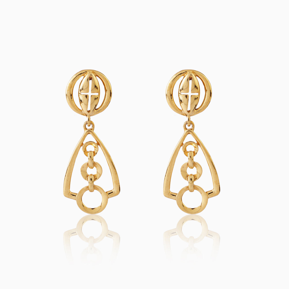 Golden Orbit Sterling Silver Earrings