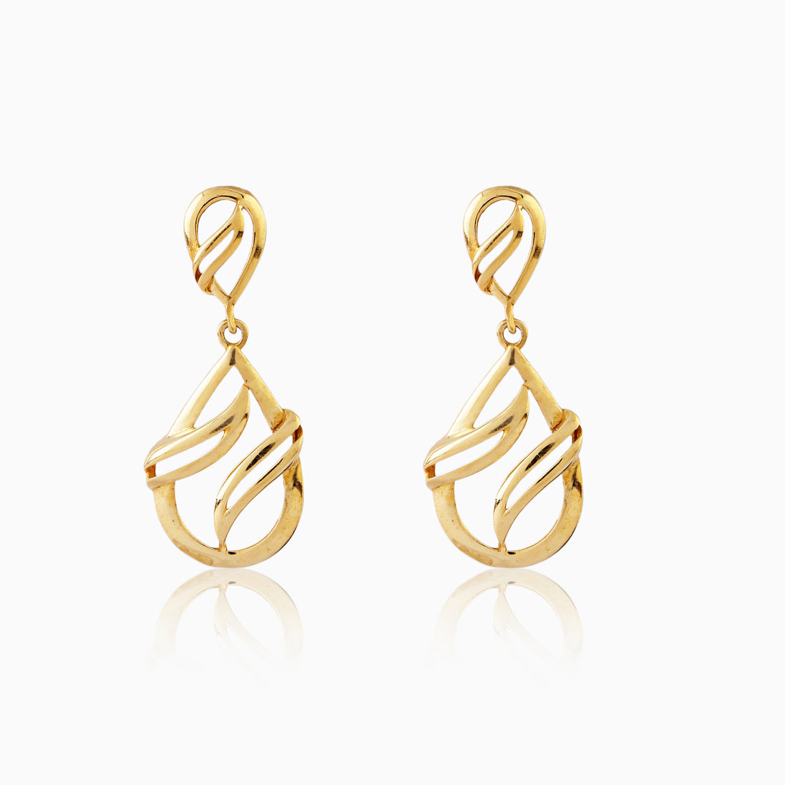 : Golden Teardrop Sterling Silver Earrings