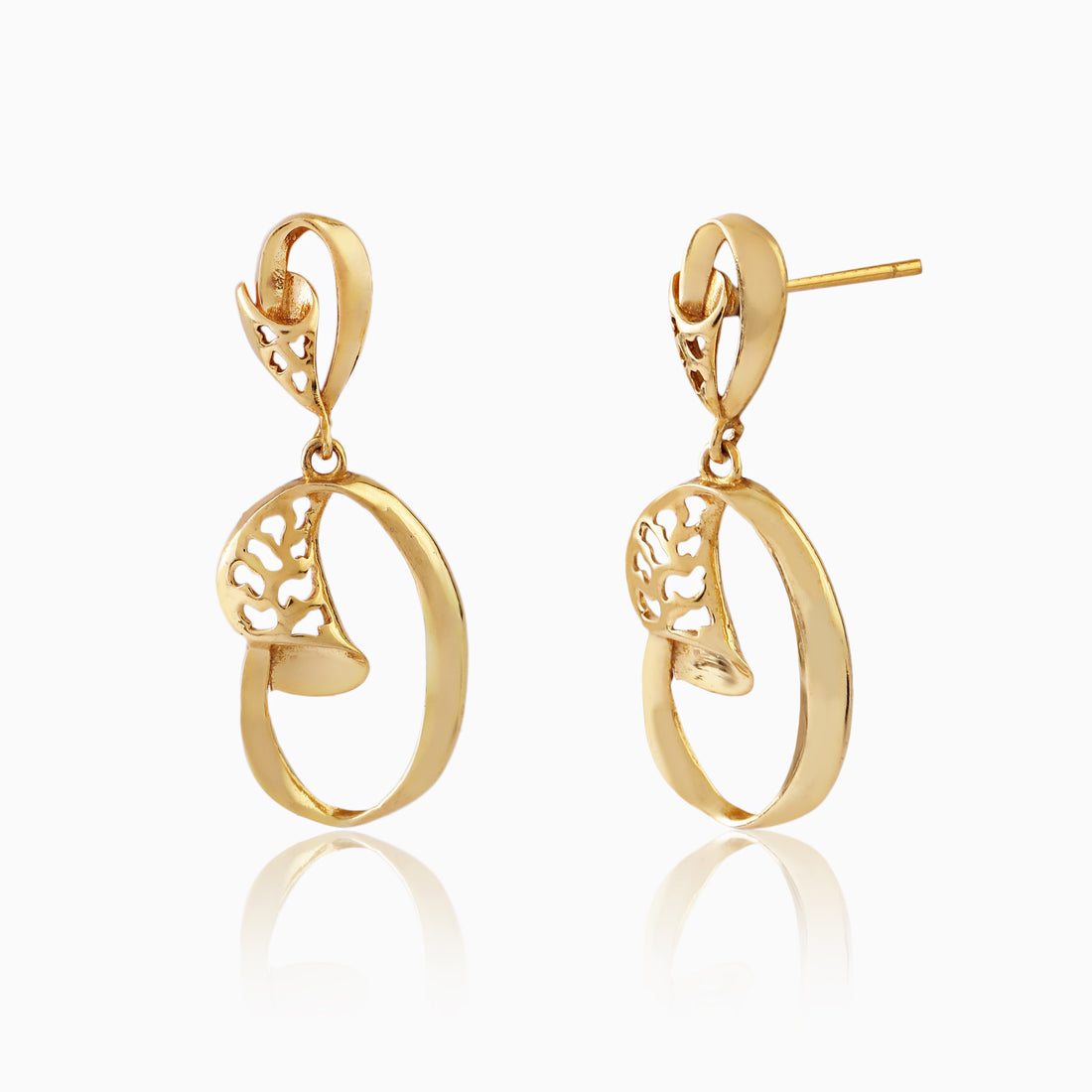 : Golden Coral Sterling Silver Earrings