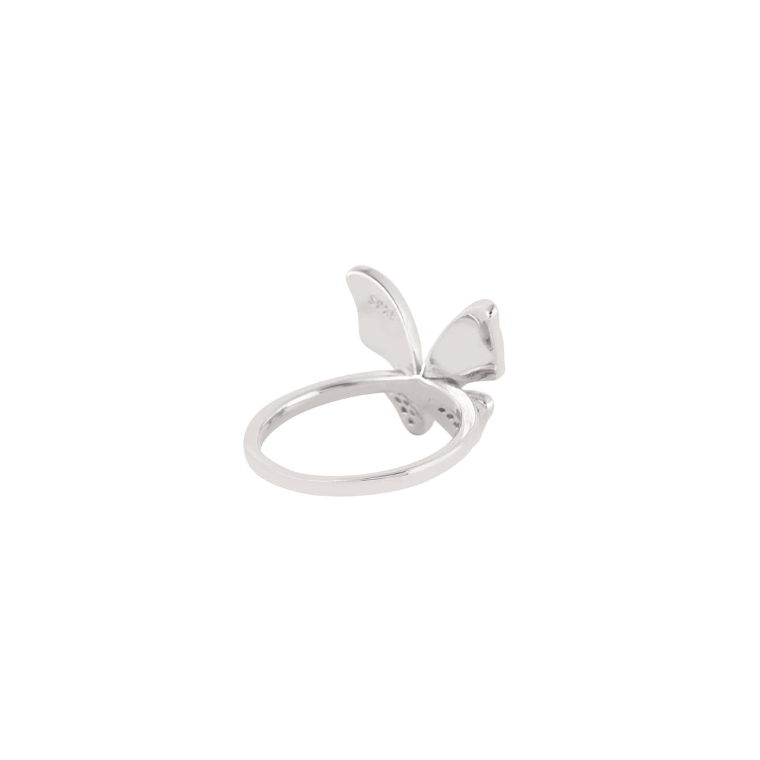 925 silver green butterfly statement ring with detailed wing design