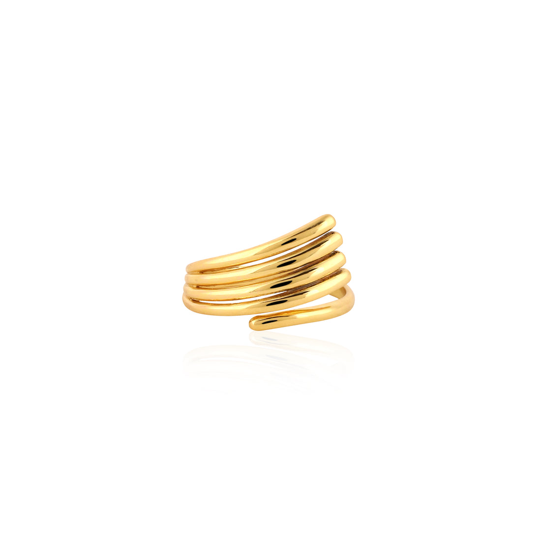 💍 925 Silver Gilded Ripple Wrap Ring – Minimalist Statement ✨
