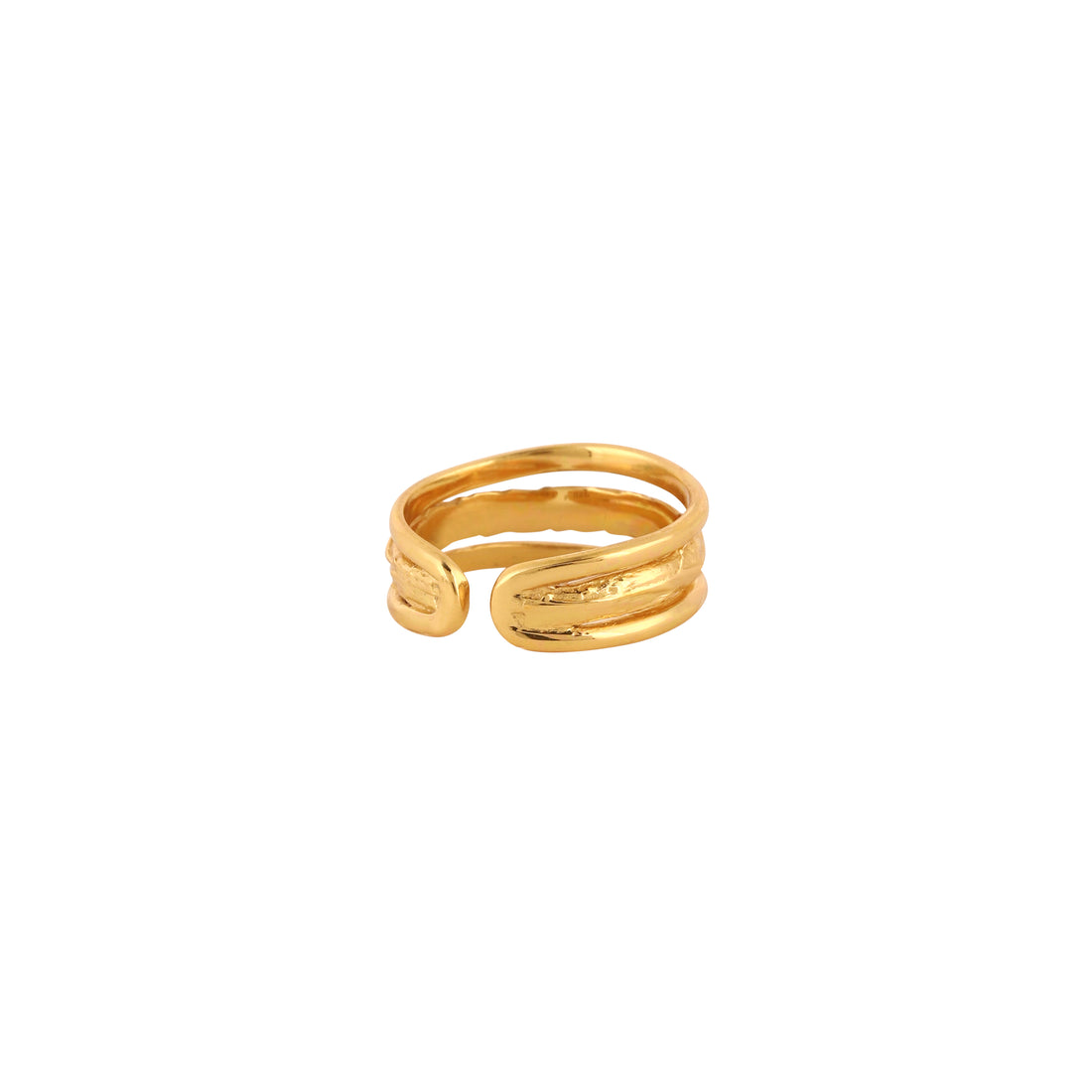 925 silver triple band statement ring front view