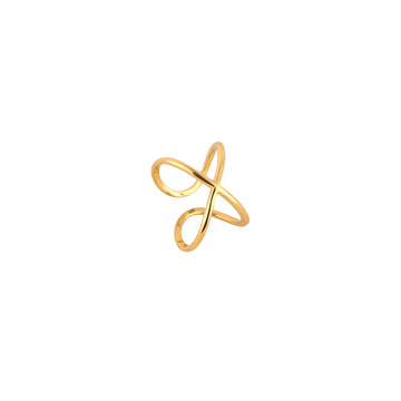 925 silver criss cross X ring front view