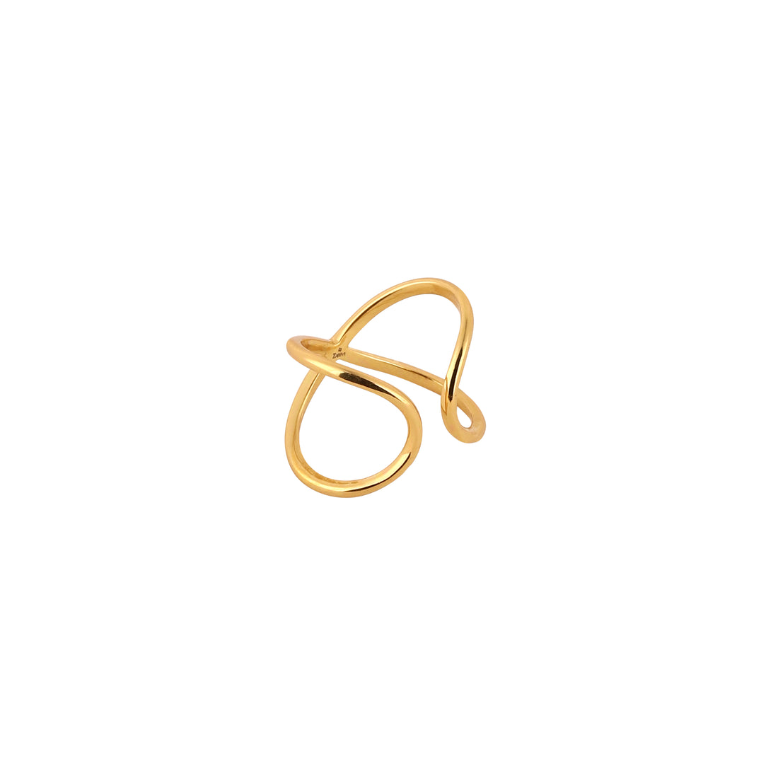 925 silver criss cross X ring front view