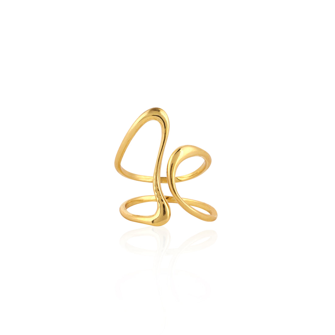 925 silver abstract tide ring close up detail