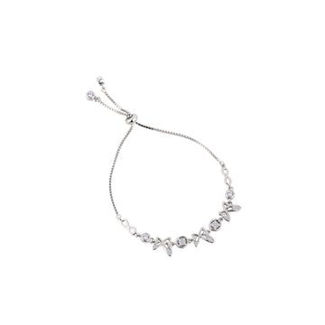 925 silver butterfly charm bolo bracelet full length view