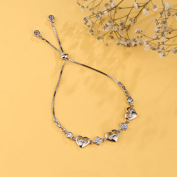💕 Open Heart Infinity Bolo Bracelet in 925 Silver
