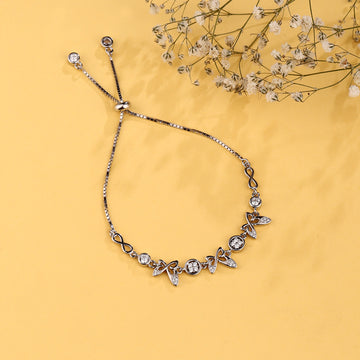 🦋 Fluttering Grace Bolo Bracelet in 925 silver