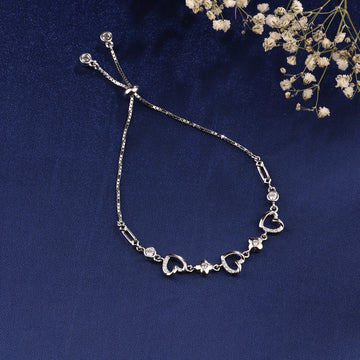 ✨ Radiant Hearts & Infinity Bolo Bracelet in 925 Silver