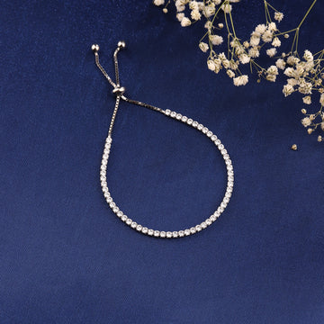 💎 925 Silver Eternal Sparkle Tennis Bolo Bracelet