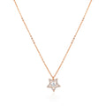 925 silver rose gold star pendant necklace with sparkling stone detailing