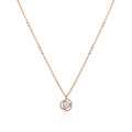 925 silver rose gold twisted halo round pendant with sparkling center stone