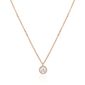 925 silver rose gold halo pendant necklace with sparkling center stone