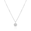 Flower shaped 925 silver pendant with round center stone