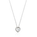925 silver framed heart pendant necklace with side accent stones