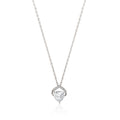 Heart shape solitaire pendant necklace in 925 silver in white background