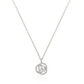 925 silver classic halo pendant necklace with sparkling center stone