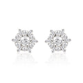 925 silver sunburst stud earrings with brilliant stone accents