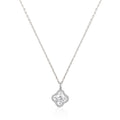 Clover halo pendant in 925 silver with sparkling round zircon center stone