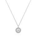Round double halo pendant in 925 silver with sparkling zircon stones