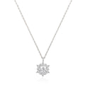 Snowflake floral pendant in 925 silver with marquise zircon accents