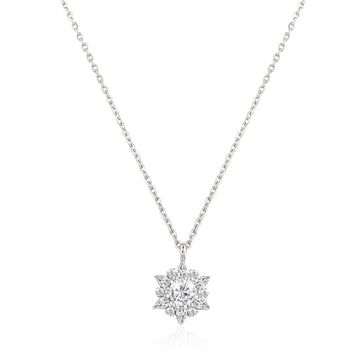 925 silver starburst pendant necklace with marquise detailing